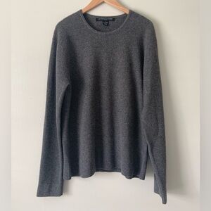 Metropolitan View Men’s Cashmere Sweater Heather Gray Crewneck Sz L Textured